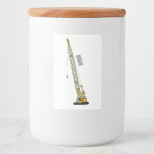 Dragline excavator cartoon illustration food label