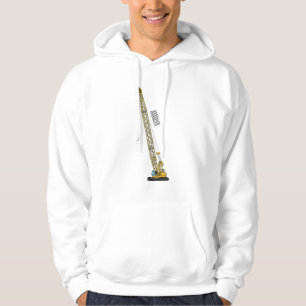 Dragline excavator cartoon illustration hoodie