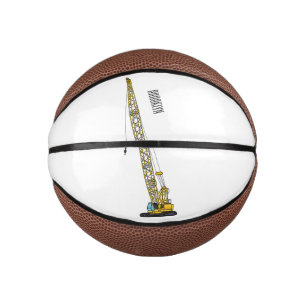 Dragline excavator cartoon illustration mini basketball