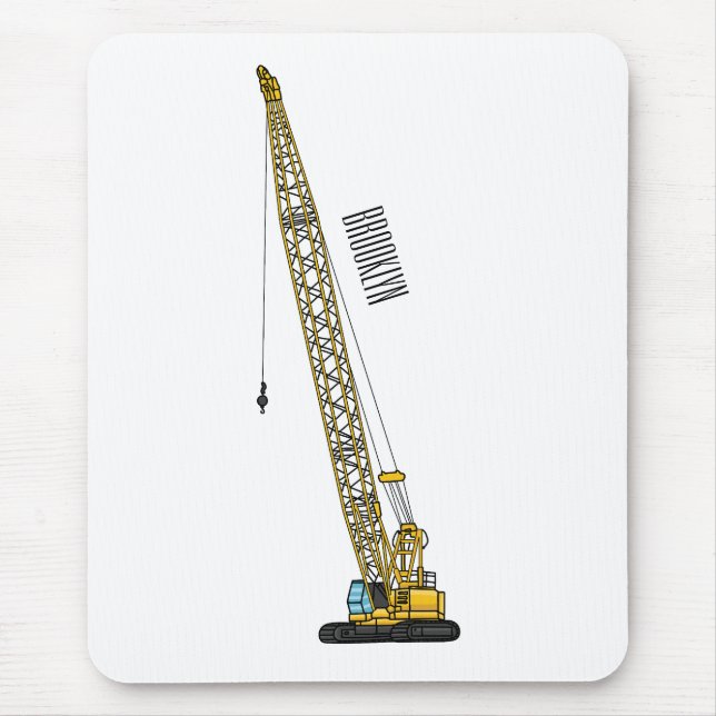 Dragline excavator cartoon illustration mouse pad (Front)