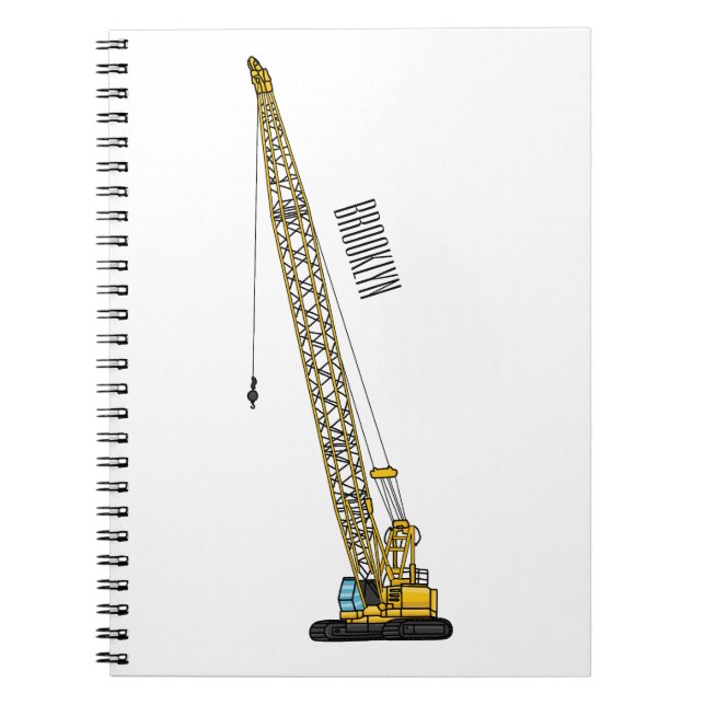 Dragline excavator cartoon illustration notebook (Front)