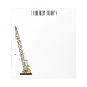 Dragline excavator cartoon illustration notepad