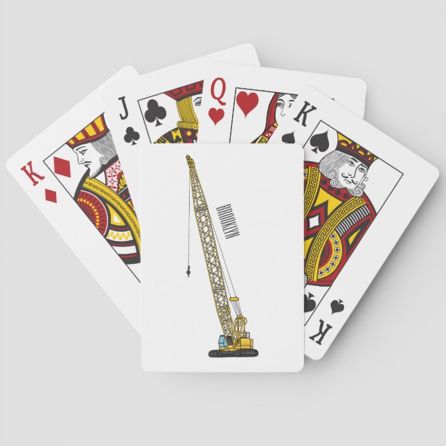 Dragline excavator cartoon illustration playing cards (Back)