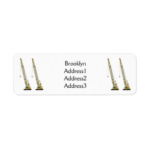 Dragline excavator cartoon illustration return address label