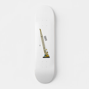 Dragline excavator cartoon illustration skateboard