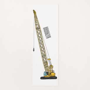 Dragline excavator cartoon illustration yoga mat