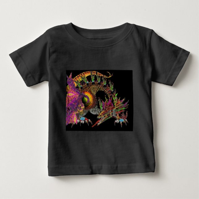 DRAGO / FANTASY DRAGON IN GOLD PURPLE AND BLACK BABY T-Shirt (Front)