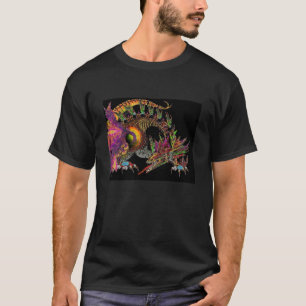DRAGO / FANTASY DRAGON IN GOLD PURPLE AND BLACK T-Shirt