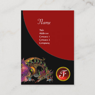DRAGO GEM STONE MONOGRAM black purple violet ruby Business Card