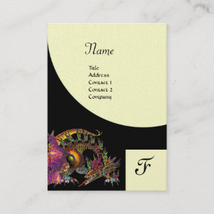 DRAGO, Monogram black purple platinum metallic Business Card