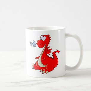 dragon302  RED CARTOON DRAGON CUTE HAPPY KIDS GRAP Coffee Mug