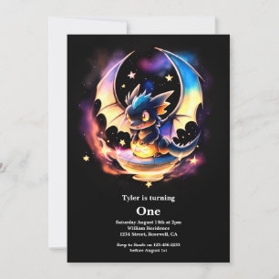 Dragon 1st Birthday Invitation