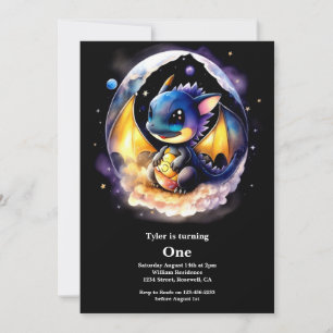 Dragon 1st Birthday Invitation