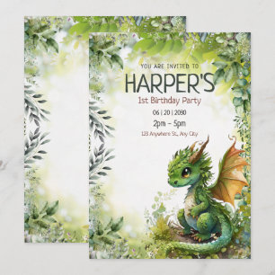 Dragon 1st Birthday Party Fantasy Dragons Birthday Save The Date