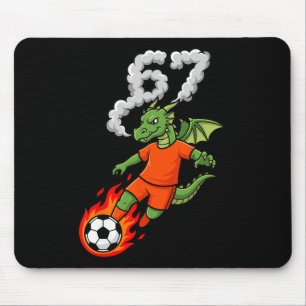 Dragon 67 Fire Soccer Smoke Funny Fantasy Sports  Mouse Pad