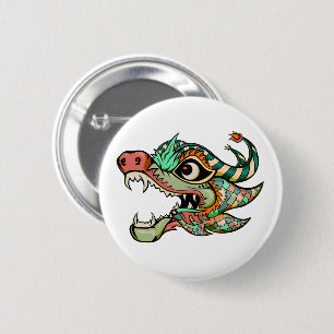 dragon 6 cm round badge