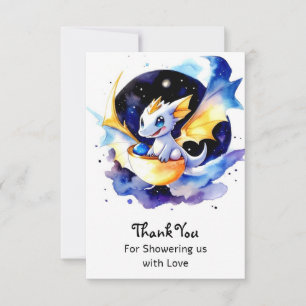 Dragon-Adorned Baby Shower Gathering Thank You Card
