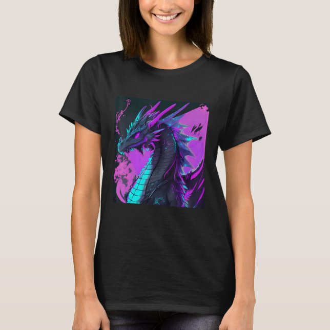 Dragon Aesthetic Style Japan Vaporwave 80s 90s T-Shirt (Front)