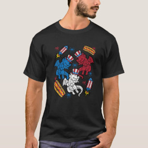 Dragon American Hat 4th Of July Fireworks USA Patr T-Shirt