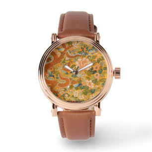 DRAGON AMONG PEONIES,FLOWERS,GREEN LEAVES Floral Watch