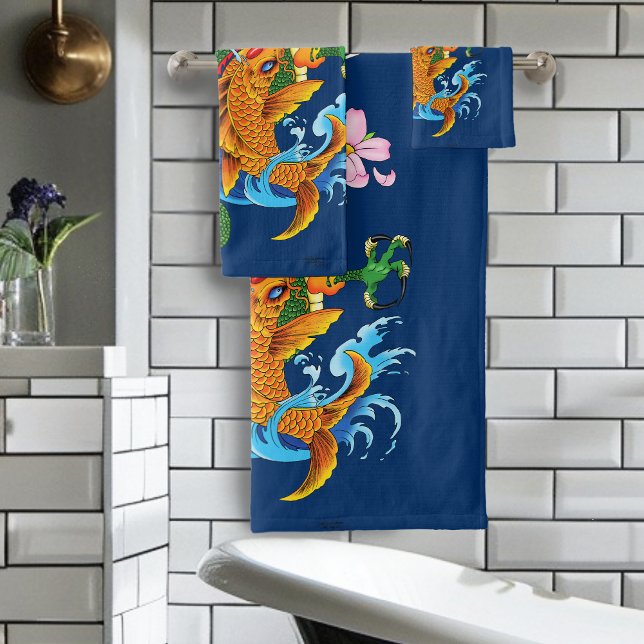 Dragon an Koi Bath Towel Set (Creator Uploaded)