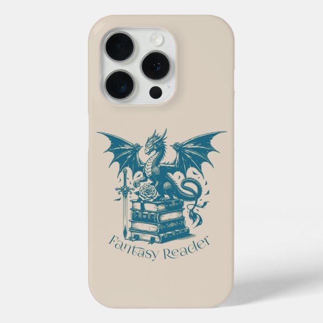 Dragon and Books Fantasy Reader Case-Mate iPhone Case (Back)