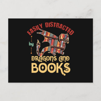 Dragon And Books Postcard