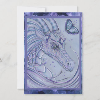 Dragon and butterfly fantasy art by Renee Lavoie Holiday Card