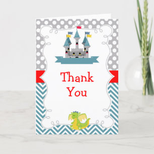 Dragon and Castle Birthday Party Thank You Card