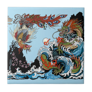 Dragon and Feng Huang. Illustration by Insima Ceramic Tile