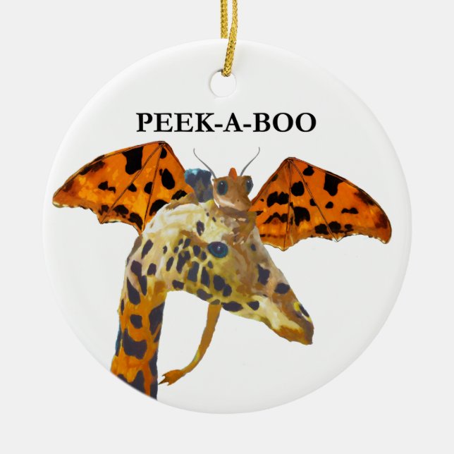 Dragon and Giraffe Ceramic Tree Decoration (Front)