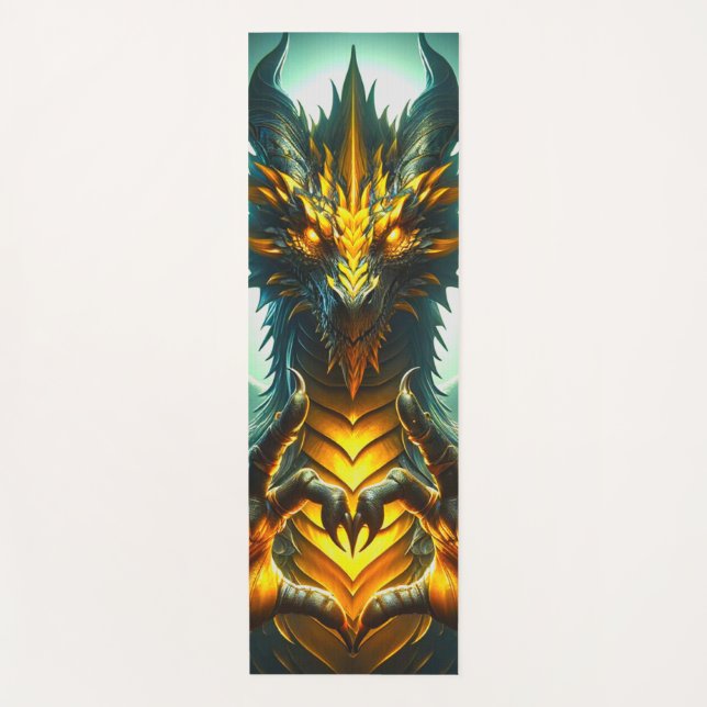Dragon and Heart Hands Yoga Mat (Front)
