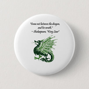 Dragon and His Wrath Shakespeare King Lear Cartoon 6 Cm Round Badge