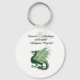 Dragon and His Wrath Shakespeare King Lear Cartoon Key Ring