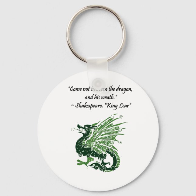 Dragon and His Wrath Shakespeare King Lear Cartoon Key Ring (Front)