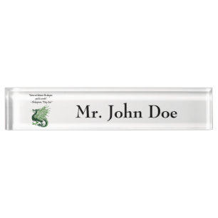 Dragon and His Wrath Shakespeare King Lear Cartoon Nameplate