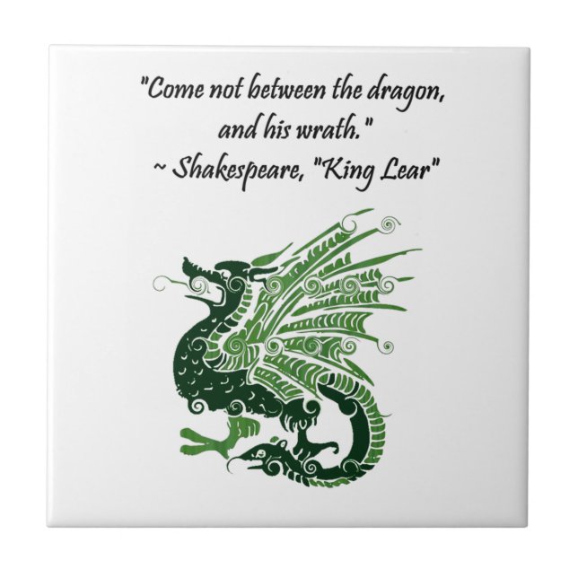 Dragon and His Wrath Shakespeare King Lear Cartoon Tile (Front)