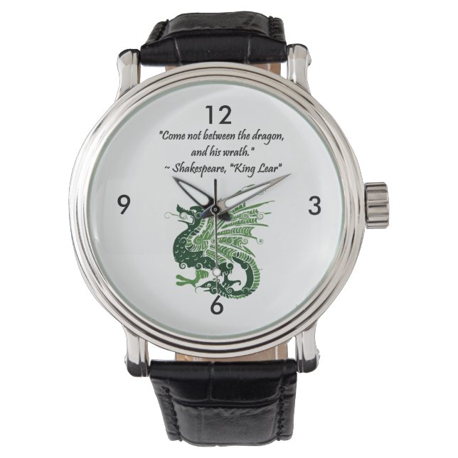 Dragon and His Wrath Shakespeare King Lear Cartoon Watch (Front)