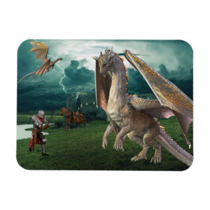 Dragon and Knight Mediaeval Castle Magnet