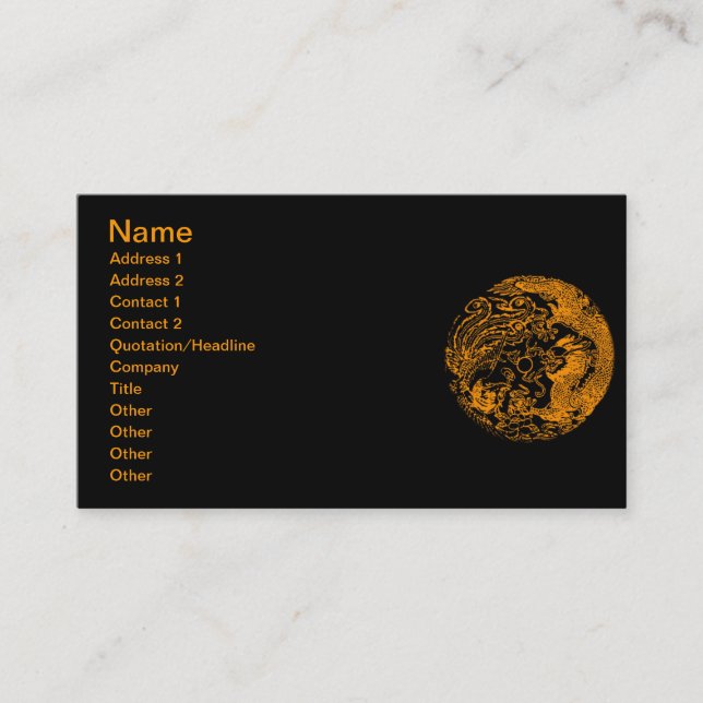 Dragon and Phoenix Business Card (Front)