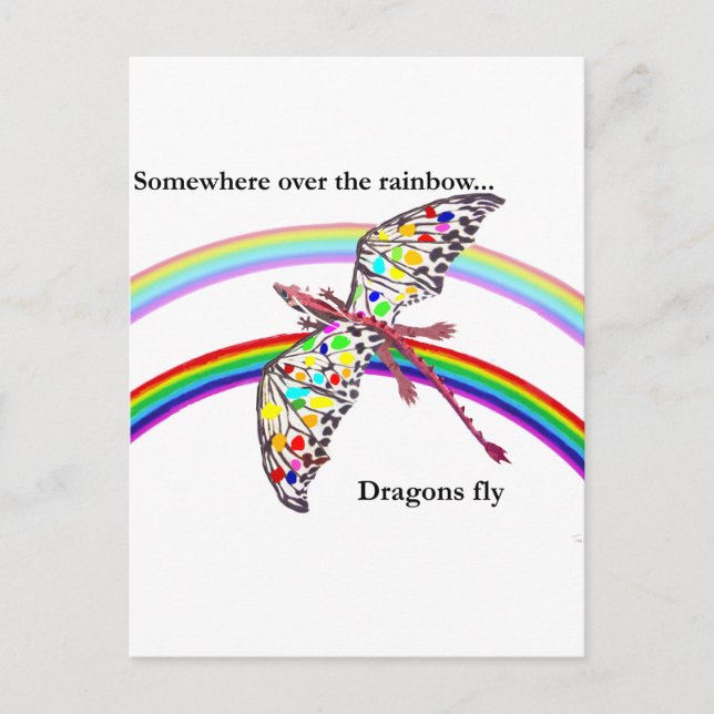 Dragon and Rainbow Postcard (Front)