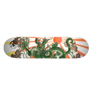 Dragon and Rising Sun Skateboard
