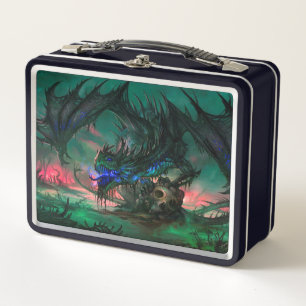 Dragon and Skull Metal Lunch Box