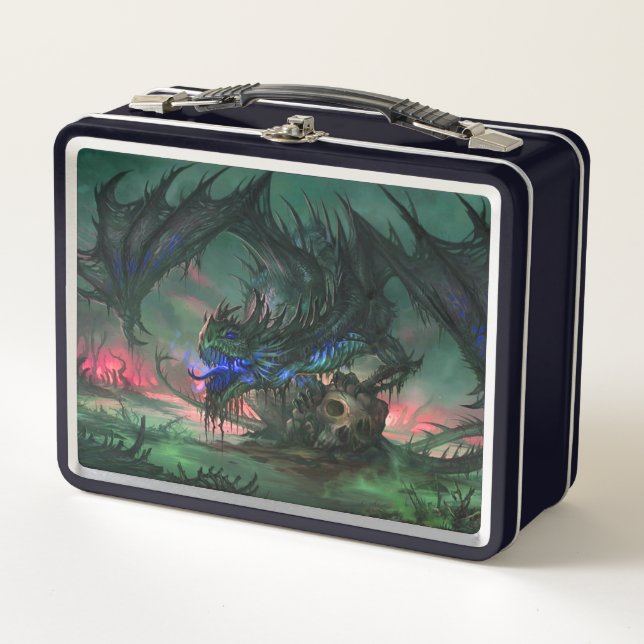 Dragon and Skull Metal Lunch Box (Front)
