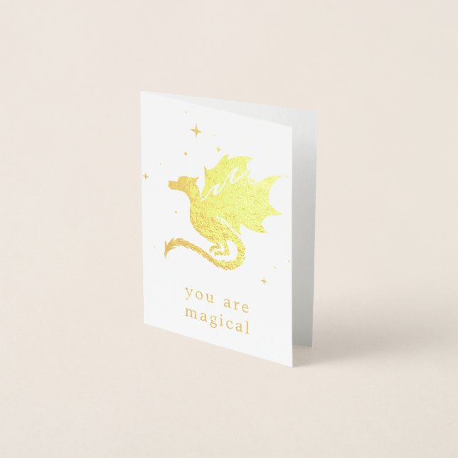 Dragon and Stars You are Magical Foil Card (Front)