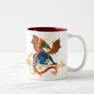 dragon and sword Two-Tone coffee mug