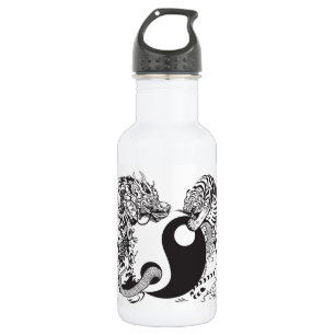 dragon and tiger yin yang symbol 532 ml water bottle