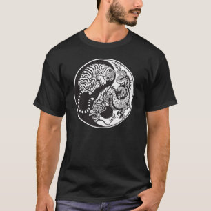 dragon and tiger yin yang symbol T-Shirt