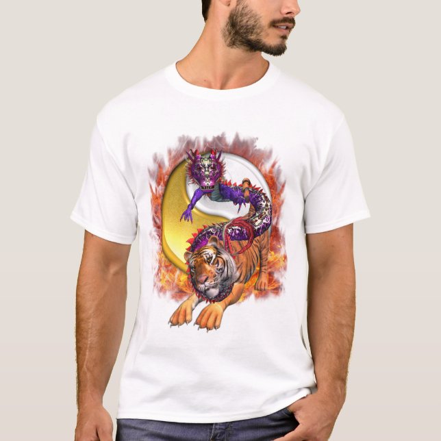 Dragon and Tiger Yin Yang T-Shirt (Front)