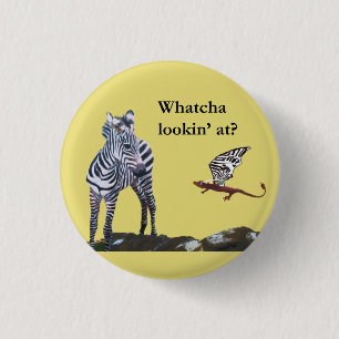 Dragon and Zebra 3 Cm Round Badge